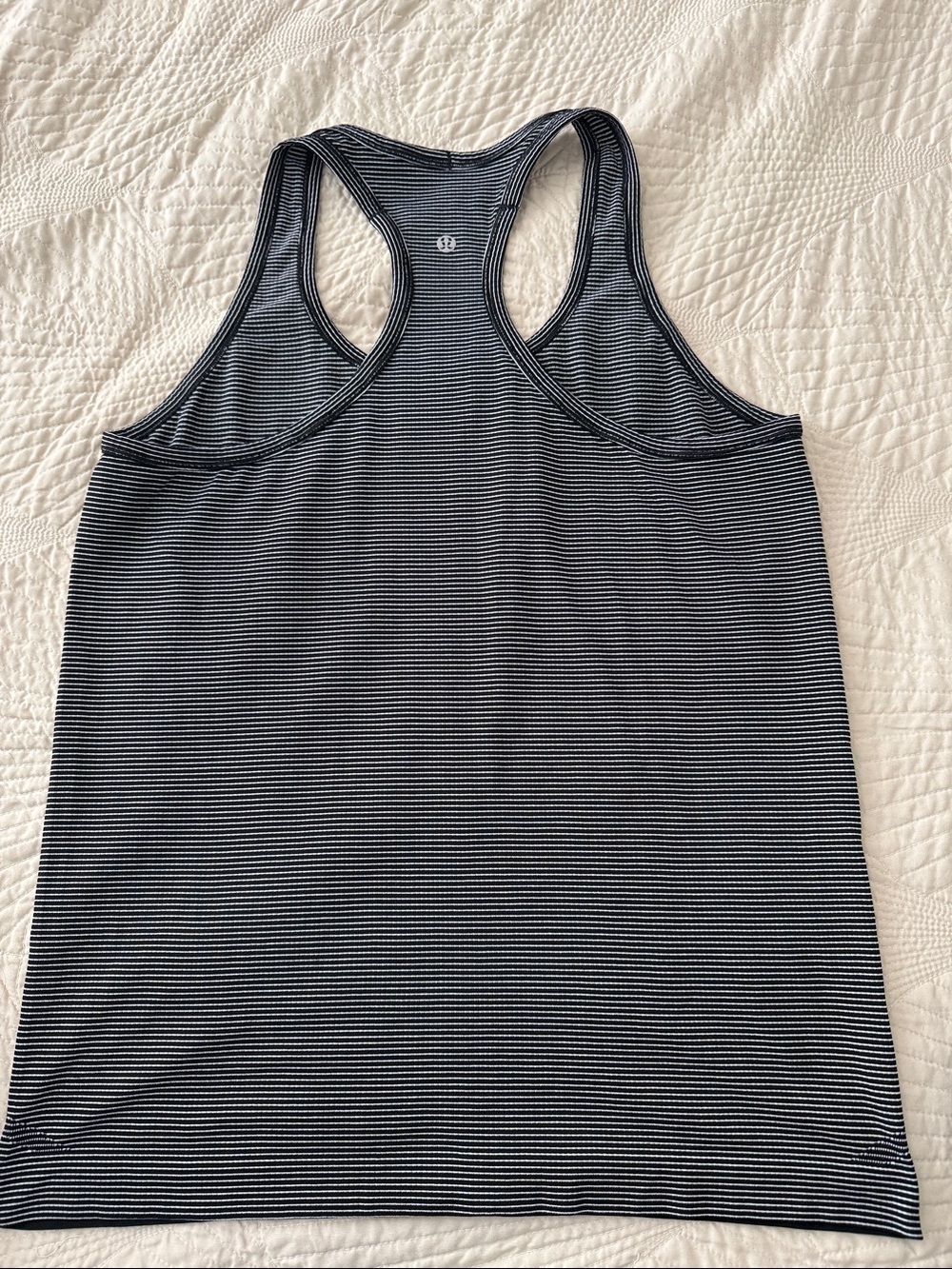 Lululemon Women’s Striped Racerback Tank Top - Black & White - Picture 2 of 7